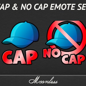 Cap & No Cap Emote Pack - Download istantaneo del file digitale PNG - Twitch Stream Capping Graphic