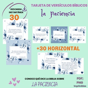 30 Printable Bible Verse Cards + 30-BONUS|Verses on PATIENCE/Bible Memory Verses/Mini Cards