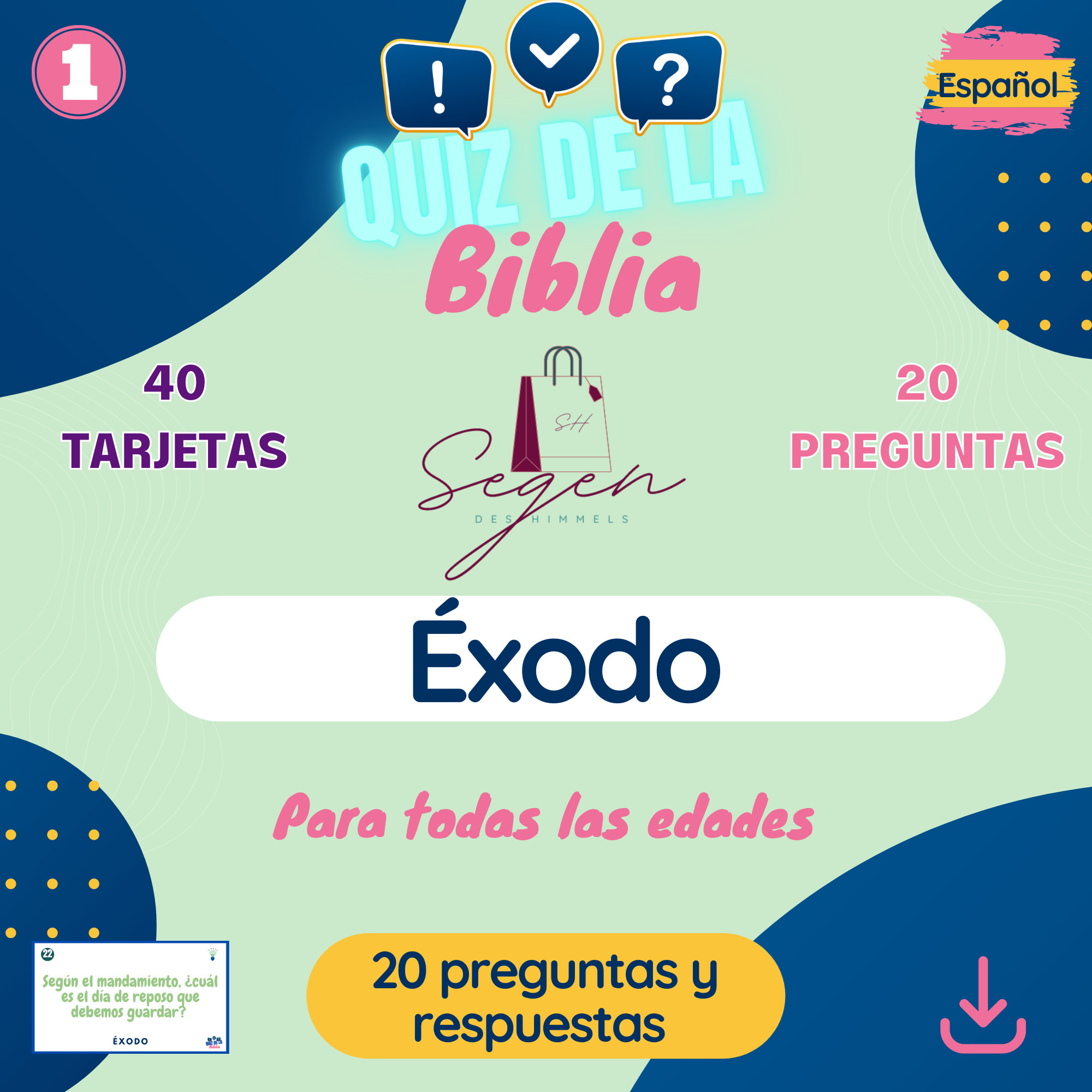 Bible Quiz / Bible Quiz Cards / Bible Quiz / 40 Cards / All Ages