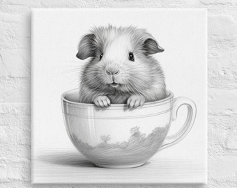 Cute guinea pig canvas print: Bobby