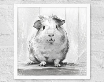 Framed guinea pig poster: Pippin