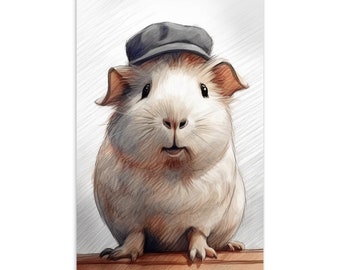Cute guinea pig postcard: Oscar