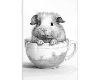 Cute guinea pig postcard: Bobby
