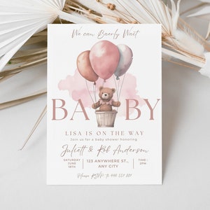 We Can Bearly Wait invitation Teddy Bear Baby Shower invitation Bear Baby Shower invite Teddy Bear invite
