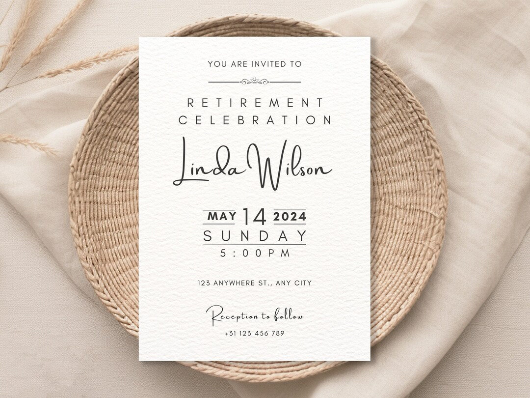 Retirement Inite Modern Retirement Party Invitation Template, Editable Retirement Invite ...