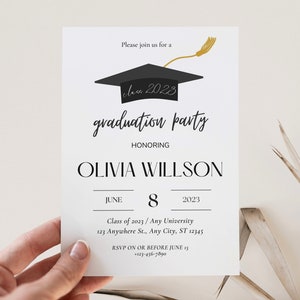 Modelo de convite para festa de formatura editável, convite para anúncio de formatura, download de convite para festa de formatura, turma de 2023