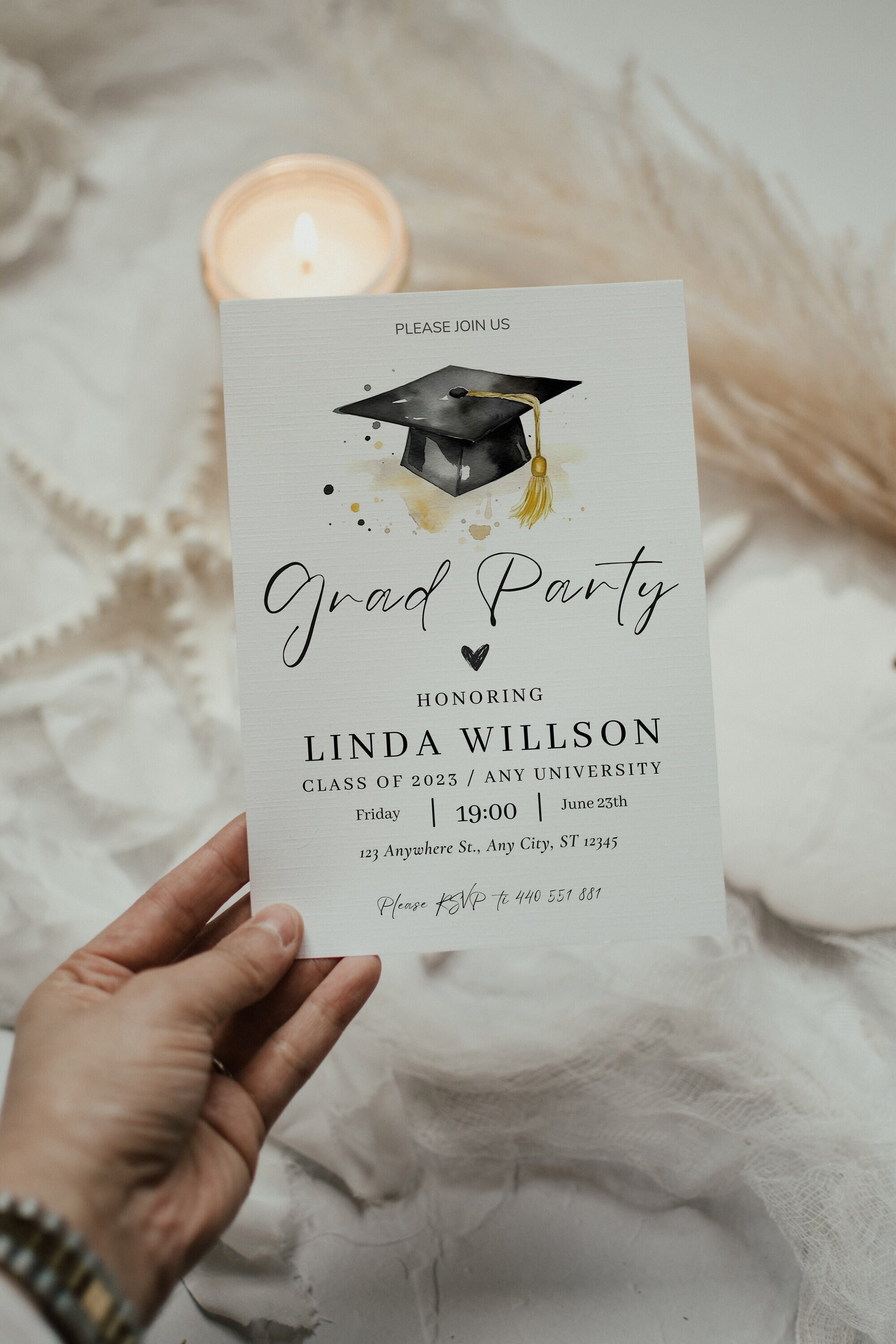 Graduation Party Invitation Template Editable Graduation Etsy