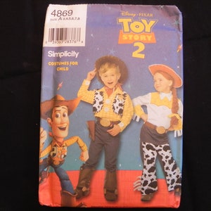 Simplicity 4869 Sewing Pattern, Toy Story 2 Childs costume, Sizes 3-8, UNCUT Pattern
