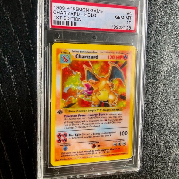 Charizard 1st Edition Shadowless 4/102 | Slabbed / Display Case | Holo | Base Set | English TCG Pokemon Holy Grail | PROXY card HANDMADE