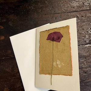 Real Pressed flower greeting card- Double Poppy. Great for Birthday, Anniversary, Wedding, Mother’s Day gift cards. A lasting memory