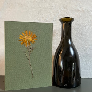 Tarjeta de felicitación con flores prensadas reales: caléndula. Ideal para cumpleaños, aniversarios, bodas y tarjetas de regalo para el Día de la Madre. Un recuerdo duradero