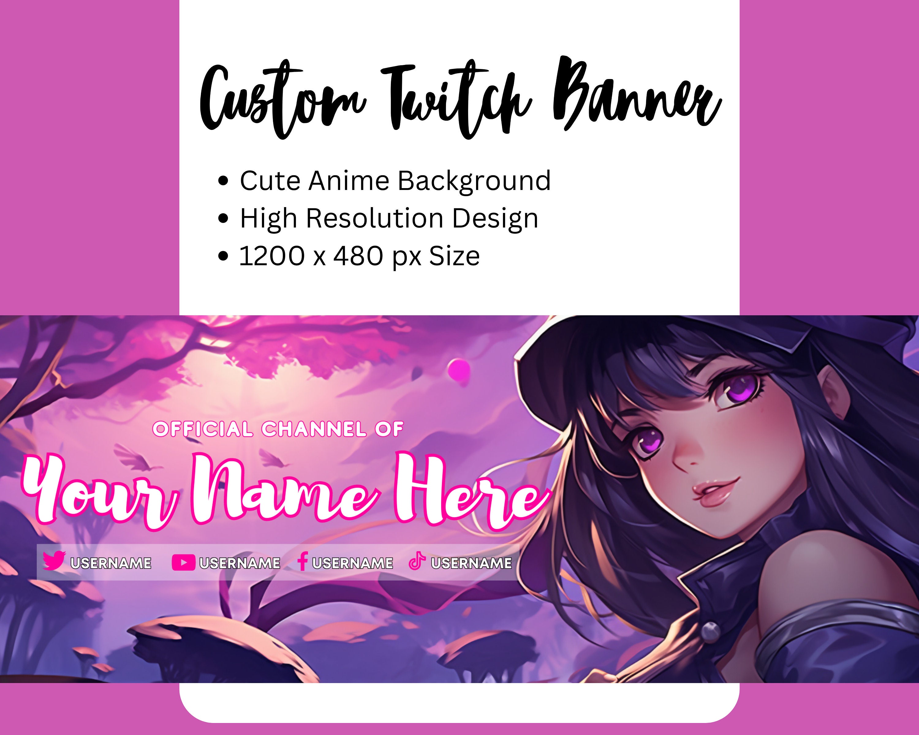Premium Vector | Cute girl anime offline banner for twitch