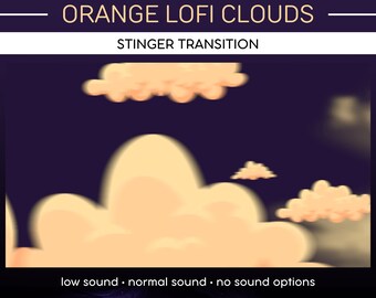 Pastel Orange Clouds Transition, Cartoon Animated Stream Transition, Lofi Twitch Stinger Transition