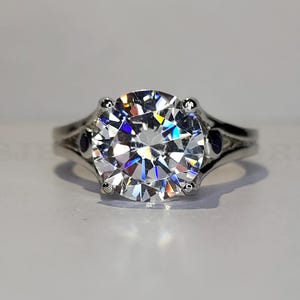 Art Deco Filigree Vintage Ring, Old European Cut Diamond Engagement Ring, Edwardian Ring, 935 Argentium Silver Ring, Moissanite Ring