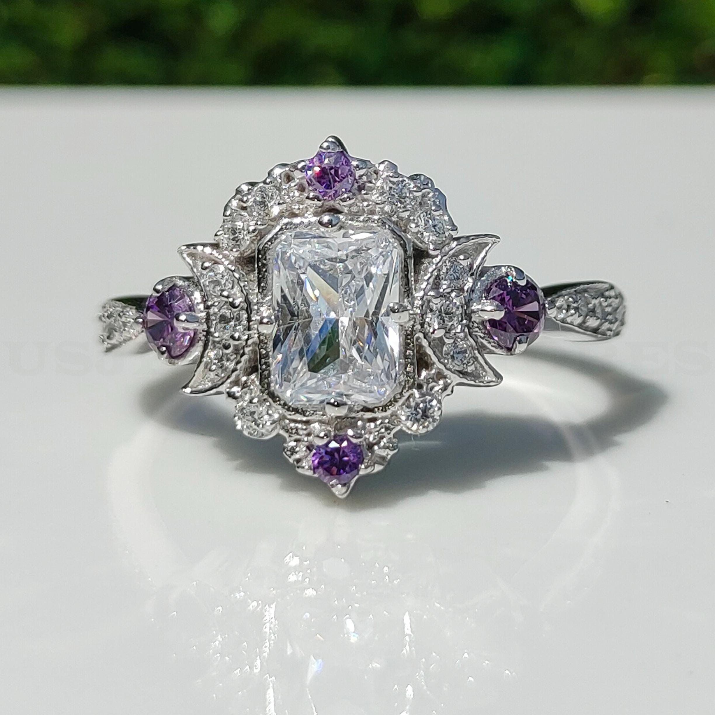 Vintage Edwardian Circa 1890s 1.65 CT Old European Diamond Art Deco Engagement Ring In 935 Argentium Silver, Antique Estate Jewelry Rings