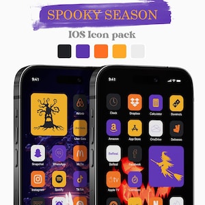 HALLOWEEN - iOS Icons Pack | iPhone iOS 17 App Ästhetik | Minimalistisch | 3000 Icons in 5 Farben | Bonus Widgets und Wallpapers