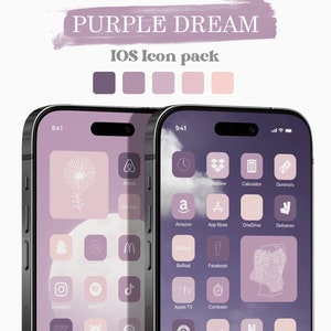 Purple Dream iOS 17 Icon Pack: 3000+ Minimalist App Icons, Widgets & Wallpapers (Digital Download)