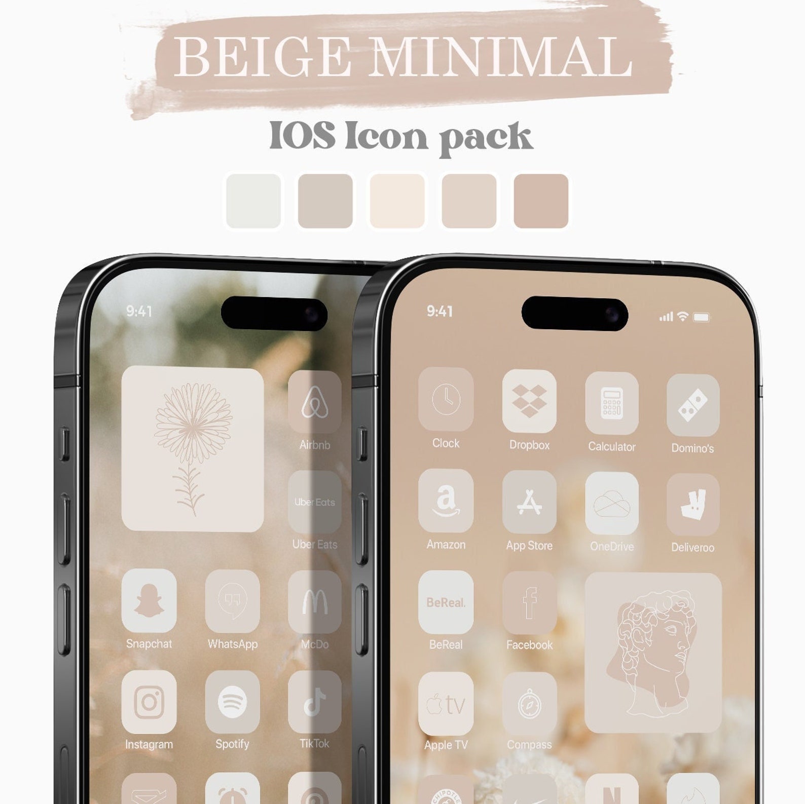 Ios Photo Icon Colors BEIGE- Ios Icons Pack | iPhone IOS 17 App Aesthetic | Minimalist | 3000 ...