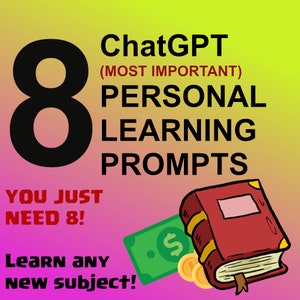 8 MOST IMPORTANT ChatGPT Prompts for Personal Growth | Prompts for Self-Discovery |  Skill Development | Goal Setting | Digital PDFs