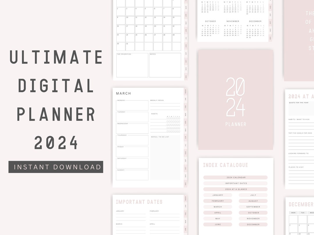 Minimalist Ultimate 2024 Digital Planner iPad Planner - Etsy