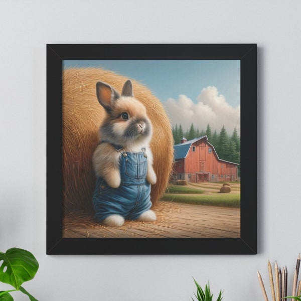 Bunny Rabbit Artwork - Farmer Bun's Hay-mazing Day - Digital Download For Printing On Your Own