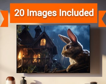 Halloween 2023 Bunny Rabbit Smart TV Screensaver 20 Image Pack For Use With Smart TVs and Streaming Devices