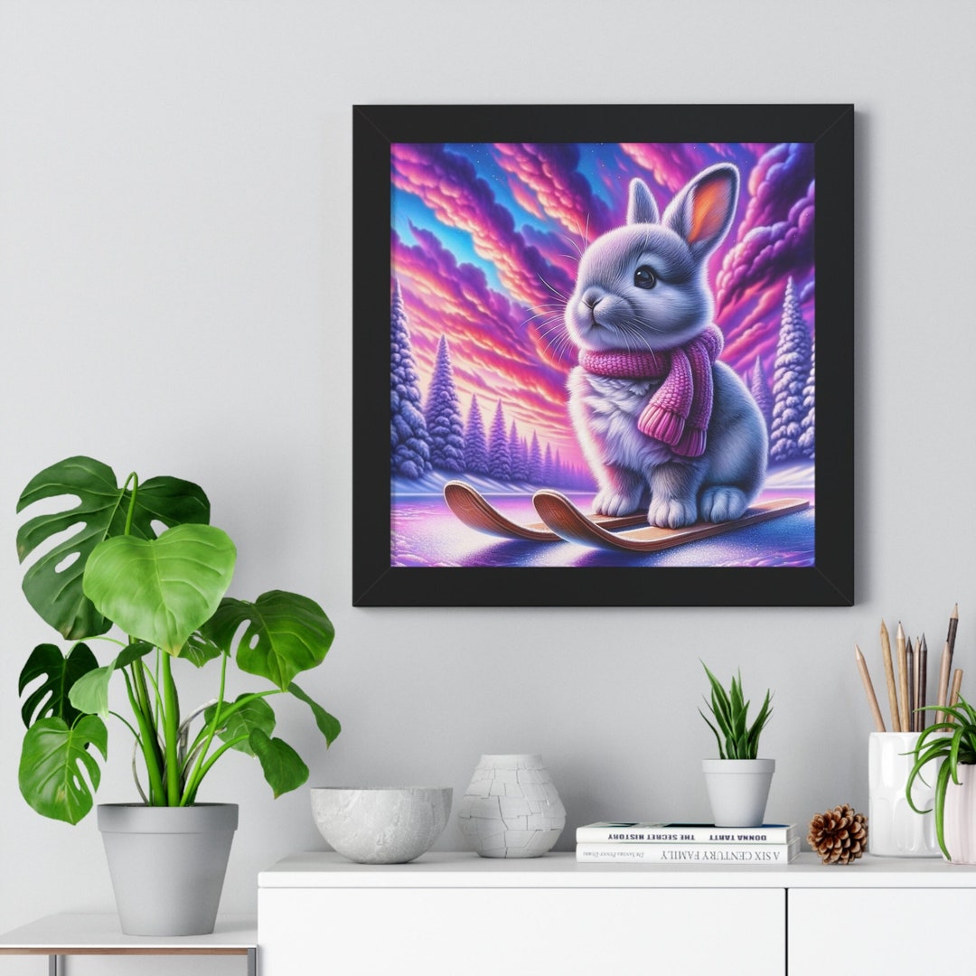 Bunny Rabbit Artwork - Bunny Slopes - Digital Download for Printing on ...