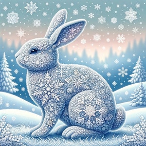Bunny Rabbit Artwork Blizzard Bun Digital Download for - Etsy