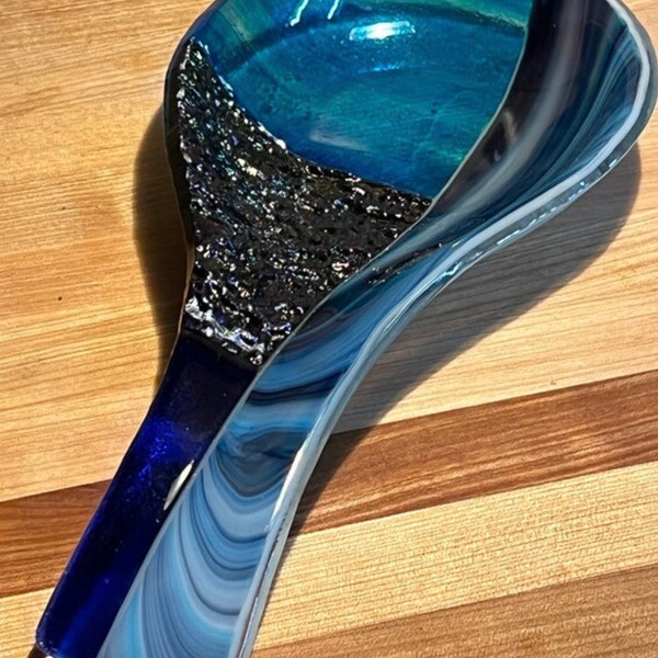 Art Glass Spoon Rest 9x4.5” MADE TO ORDER