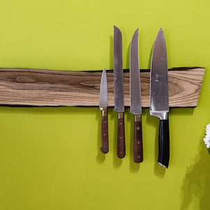 Porte-couteau magnétique en bois, Support mural pour couteaux magnétique,  Porte-couteau magnétique, Support en bois pour couteaux et ustensiles -   Canada