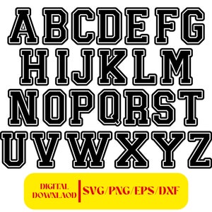 Varsity Letters and Numbers | Sports Alphabet | Jersey Numbers Svg | Varsity Letters | College Letters Svg | Sport Letters