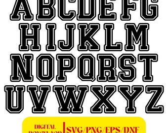 Varsity Letters and Numbers | Sports Alphabet | Jersey Numbers Svg | Varsity Letters | College Letters Svg | Sport Letters
