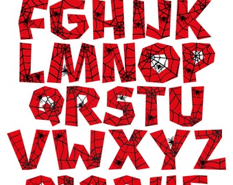 Spiderman Font SVG: Spiderweb Letters & Numbers (Digital Download)