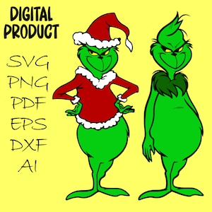 Grinch Svg Png Pdf Eps Dxf and AI Files | Vector Grinch | Instant Download