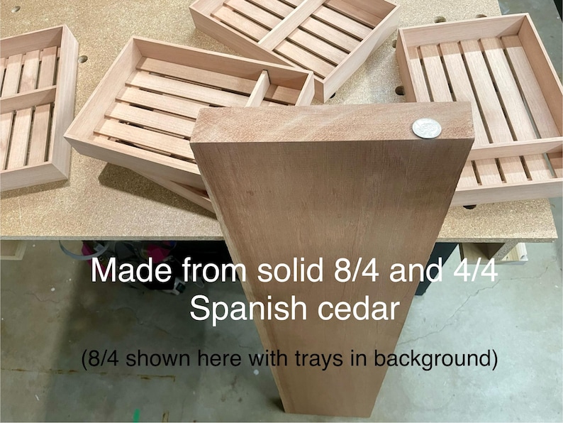 Spanish Cedar Cigar Trays. Great for any cabinet or desktop humidors. (1.8"-2" tall) stackable image 6