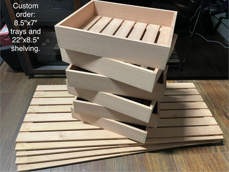 Spanish Cedar Cigar Trays. Great for any cabinet or desktop humidors. (1.8"-2" tall) stackable image 10
