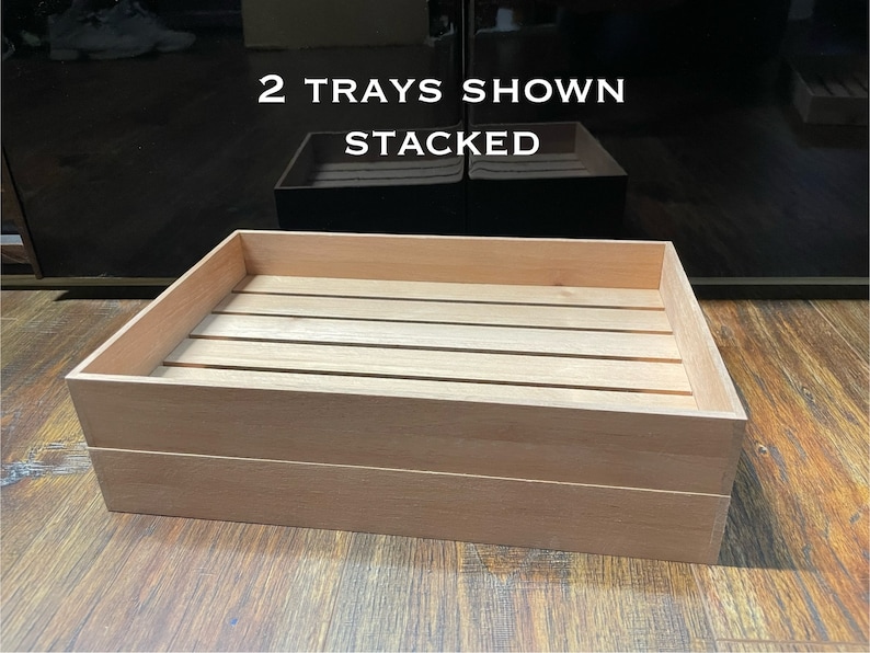 Spanish Cedar Cigar Trays. Great for any cabinet or desktop humidors. (1.8"-2" tall) stackable image 3