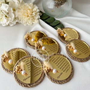 Ayatul Kursi Gold Plexiglass Magnet Welcome Baby Favors,Newborn Favor,Ayatul Kursi Gifts,Muslim Baby Shower Gifts,Islamic Birthday Favor