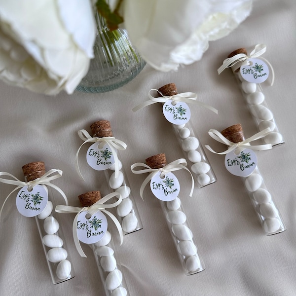 Wedding Candy Glass Tube Gift, Wedding Gift, Personalized Wedding Favor, Engagement Gifts, Wedding Candy Gifts, Handmade Favors