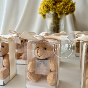 Portachiavi con orsetto di peluche per battesimo, bomboniere per comunione, orsetto di peluche Mi Bautizo, bomboniere con orsetto di peluche personalizzate, bomboniere con portachiavi per battesimo