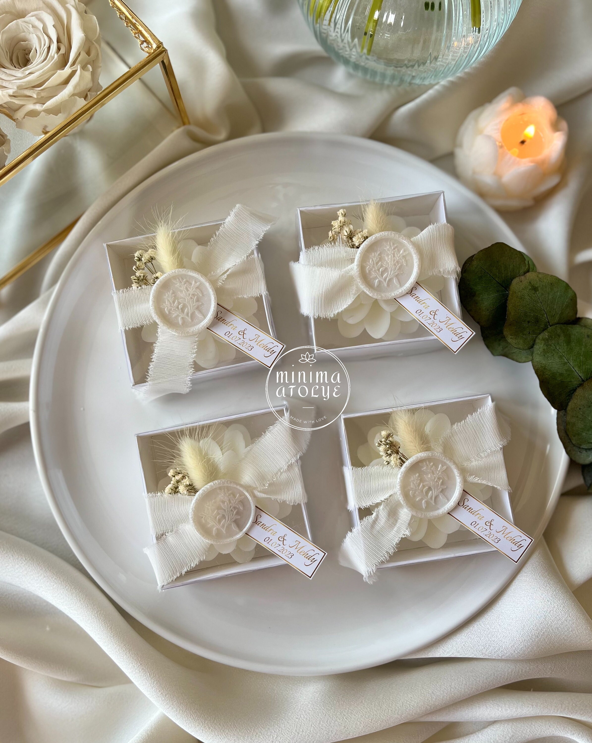 Customized Wedding Lotus Flower Candle Favors, Lotus Candle Favors ...