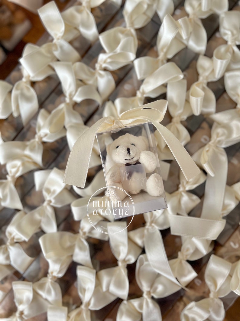 Custom Plush Teddy Bear Keychain Baby Shower Party Teddy Etsy