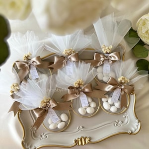 Bomboniere personalizzate per matrimonio, bomboniere Jordan Candy Ring Lace Bag, bomboniere per il 50° anniversario, salva la data, bomboniere Nikkah, regalo di nozze, bomboniere di fidanzamento