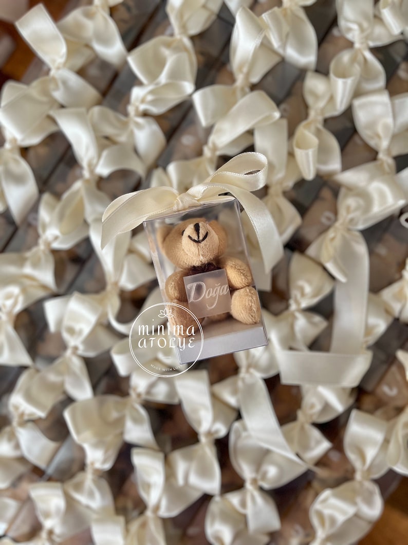 Custom Plush Teddy Bear Keychain Baby Shower Party Teddy Etsy