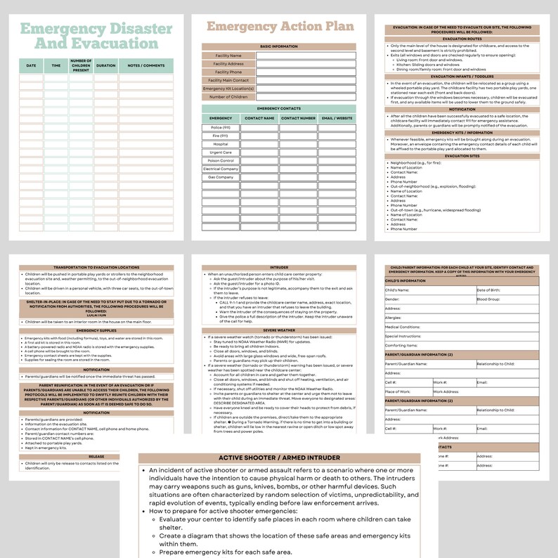 Daycare Printable Forms, Daycare Starter Kit, Home Daycare Paperwork ...