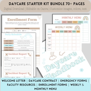 Daycare Printable Forms, Daycare Starter Kit, Home Daycare Paperwork ...
