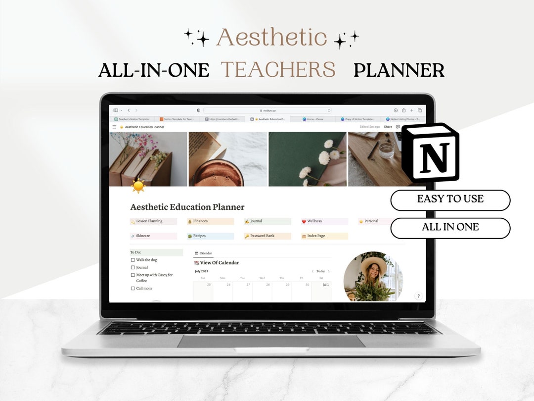 Digital Teacher Planner Notion Template Academic & Lesson Etsy