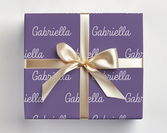 Personalized Purple Wrapping Paper | Solid Color Wrapping Paper | Birthday Wrapping Paper | Baby Shower Wrapping Paper