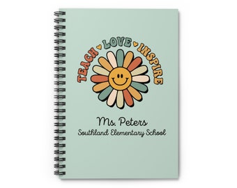 Teach Love Inspire Personalized Teacher Notebook | Teacher Gifts | Personalized Gifts