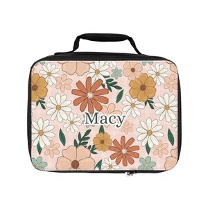 Daisy Lunch Box Insulated Lunch Bag, Durable Reusable Work Cooler Tote Bag for Adult Men Women, Front Pocket School Picnic Travel Lunch Container for